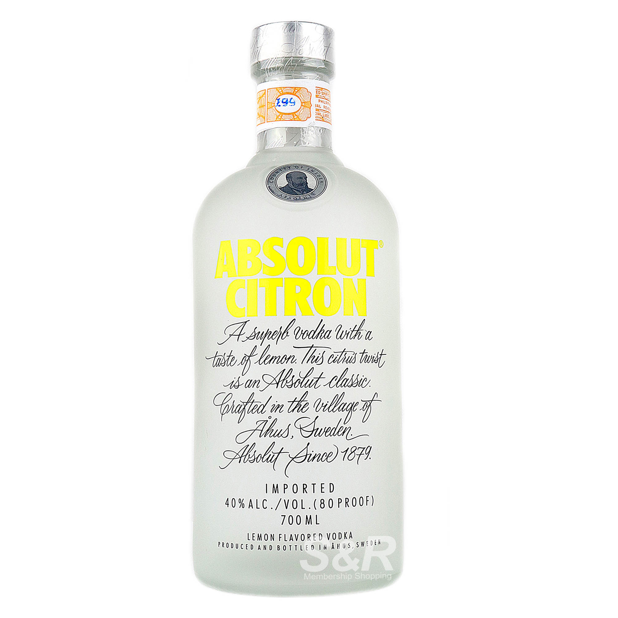 Absolut Citron Lemon Flavored Vodka 700mL